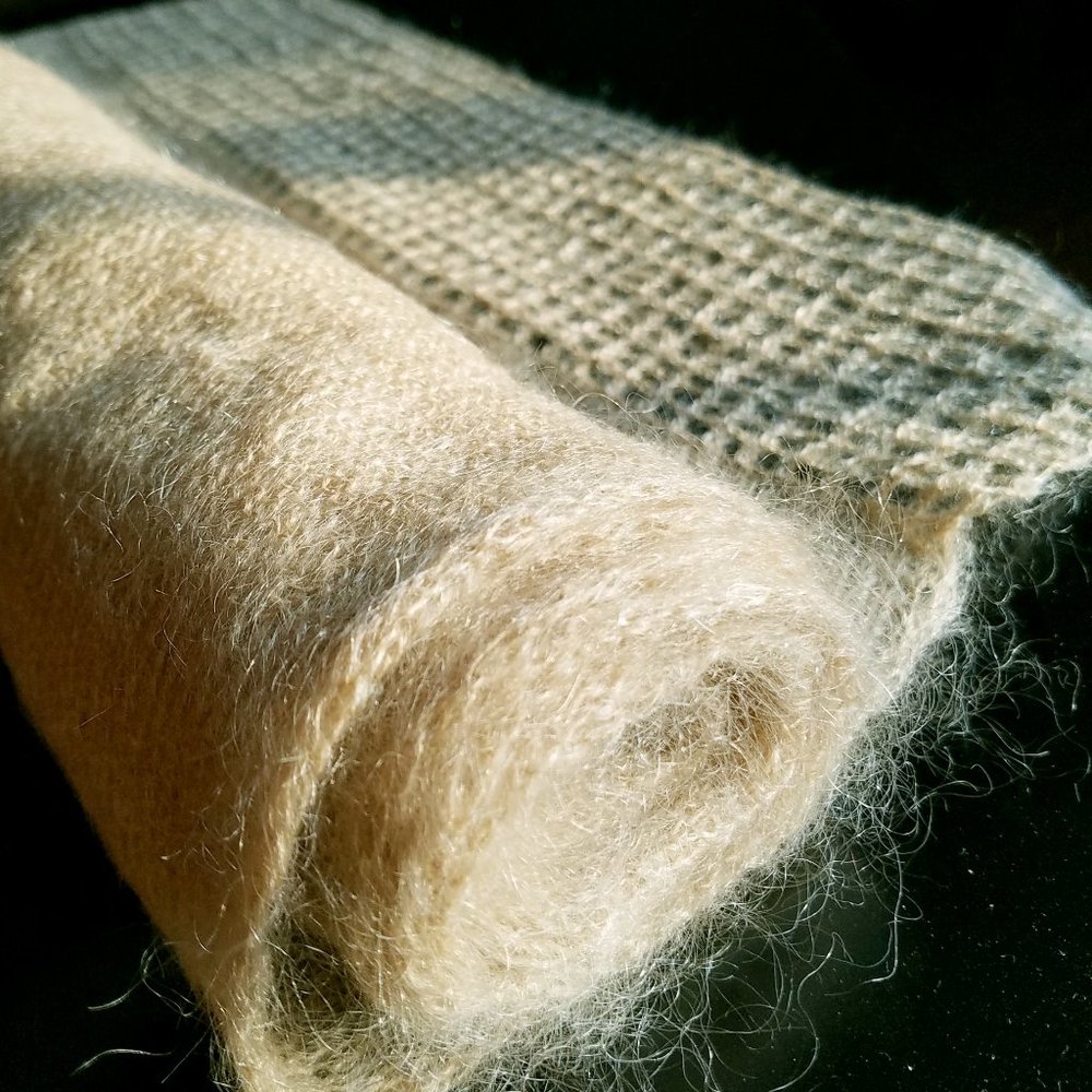 Hand Knit Luxuriously Soft Lightweight Scarf, Latte Beige, New